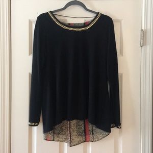 High-low lightweight sweater